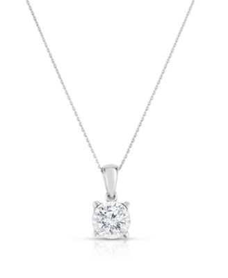 Macy's - 3/4 ct. t.w. Solitaire Plus Pendant in 14k White Gold