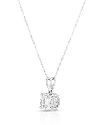 TruMiracle - 5/8 ct. t.w. Round Solitaire Plus Pendant in 14k White Gold