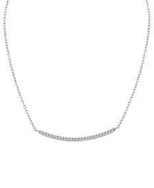 Diamond Curved Bar 18" Statement Necklace (1/10 ct. t.w.) in Sterling Silver.