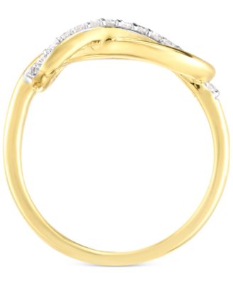 Diamond Interlocking Loop Ring (1/4 ct. t.w.) in 14k Gold-Plated Sterling Silver