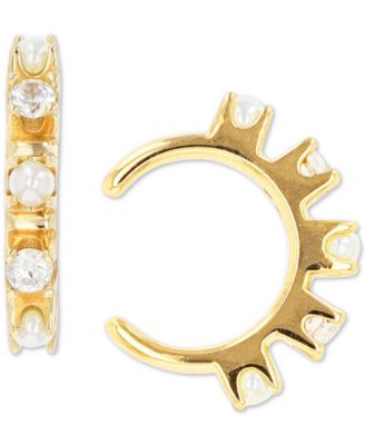 Imitation Pearl & Cubic Zirconia Ear Cuffs
