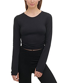 Women's Ruched-Side Crewneck Top