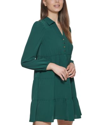Kensie Women's Eyelet Shift Dress - Off The Shoulder, Embroidered Eyelet, Hidden Side Zipper, Knee-Length (Cotton/Polyester Blend) - View #3
