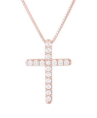 lab created diamond cross necklace