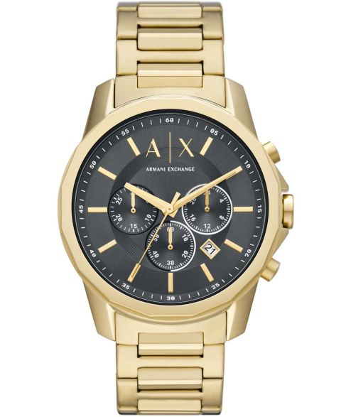 Мужские часы A|X Armani Exchange Chronograph Gold-Tone Stainless Steel Bracelet Watch 44mm