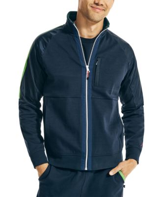 Nautica - Men's Classic-Fit Colorblocked Full-Zip Mock Neck Sweatshirt