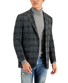 Men's Medium Gray Plaid Sport Coat