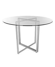 Legend 36" Dining Table with Clear Tempered Glass Top