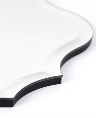 Frameless Beveled Oblong Scalloped Wall Mirror, 32" x 24" x 0.39"