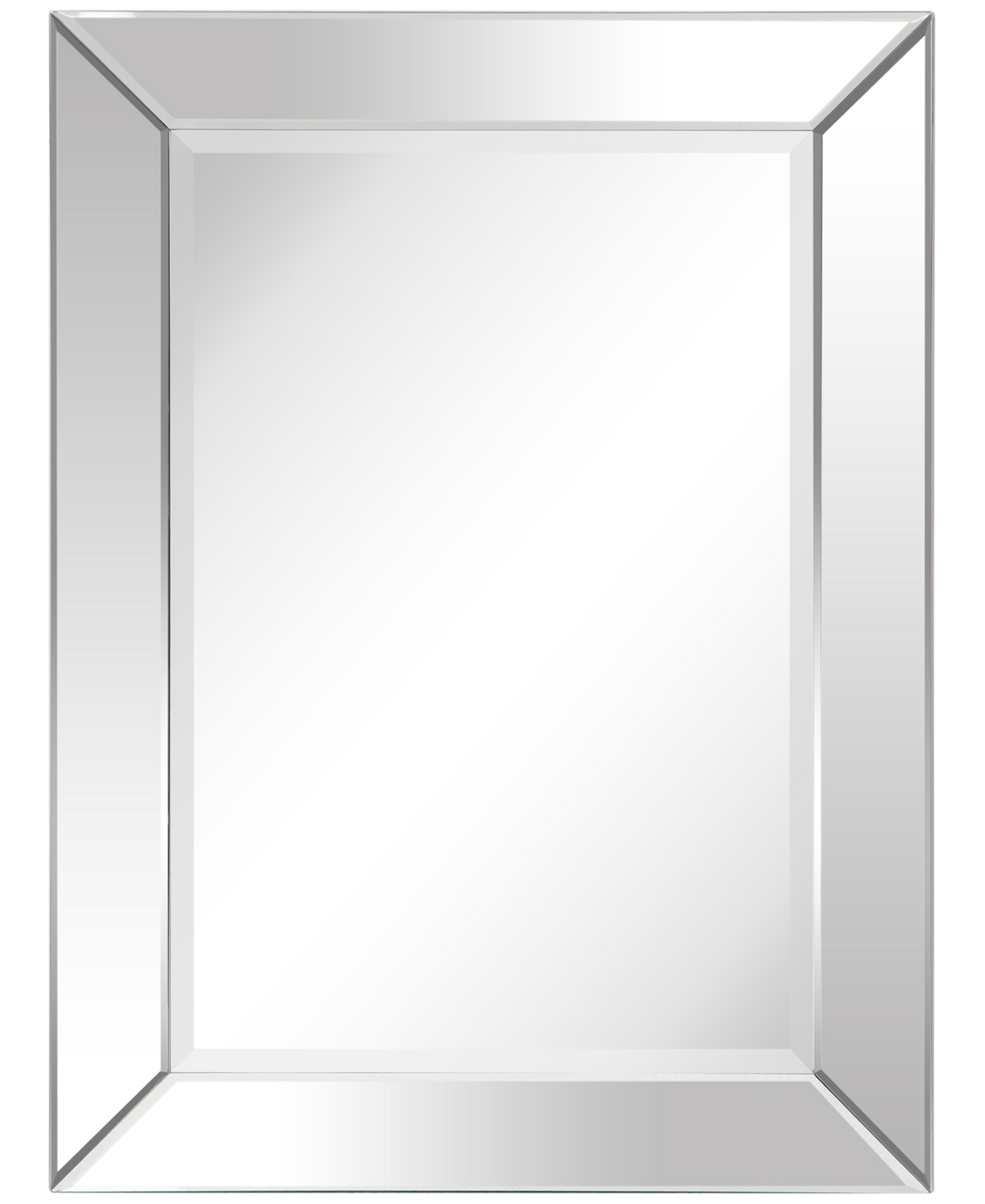 Solid Wood Frame Covered with Beveled Clear Mirror - 40" x 30" - Clear