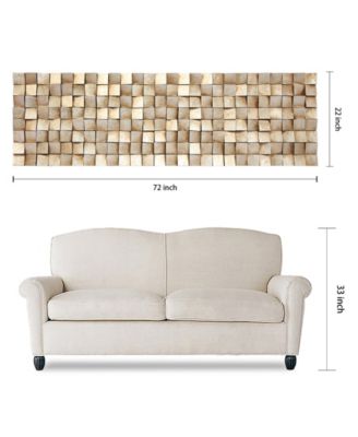 'Textured 2' Metallic Handed Painted Rugged Wooden Blocks Wall Sculpture - 72" x 22"