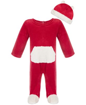 First Impressions - Baby Boys or Girls Velour Coverall & Hat Set