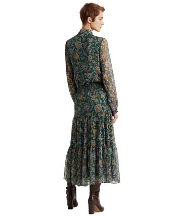 Lauren ralph lauren ascot print georgette dress clearance
