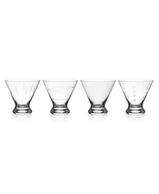 Cheers Stemless Martini Glass Set of 4, 8 oz