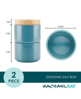 Ceramic Stacking Spice Box Set with Lid, 2-Piece
