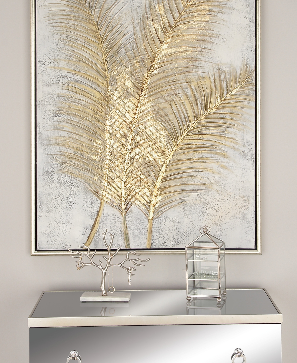 CosmoLiving by Cosmopolitan Gold Glam Canvas Wall Art, 48 x 36 - Gold-Tone