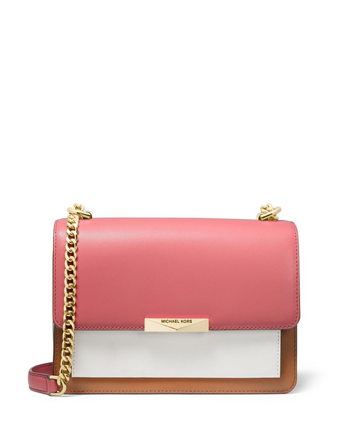 Michael Kors Jade Large Gusset Leather Shoulder Bag Macy's