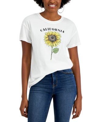 Juniors' California Sunflower Graphic 