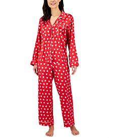 Satin Notch Collar Pajama Set, Created for Macy's