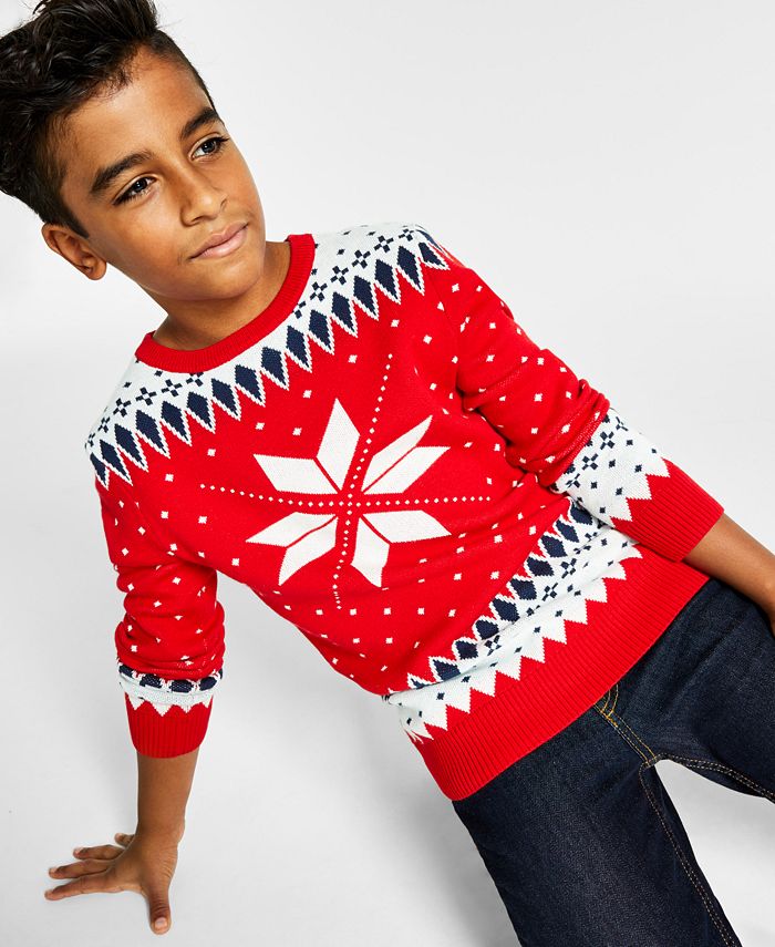 Charter Club Boy's Snowflake Family Sweater, Created for Macy's - Macy's