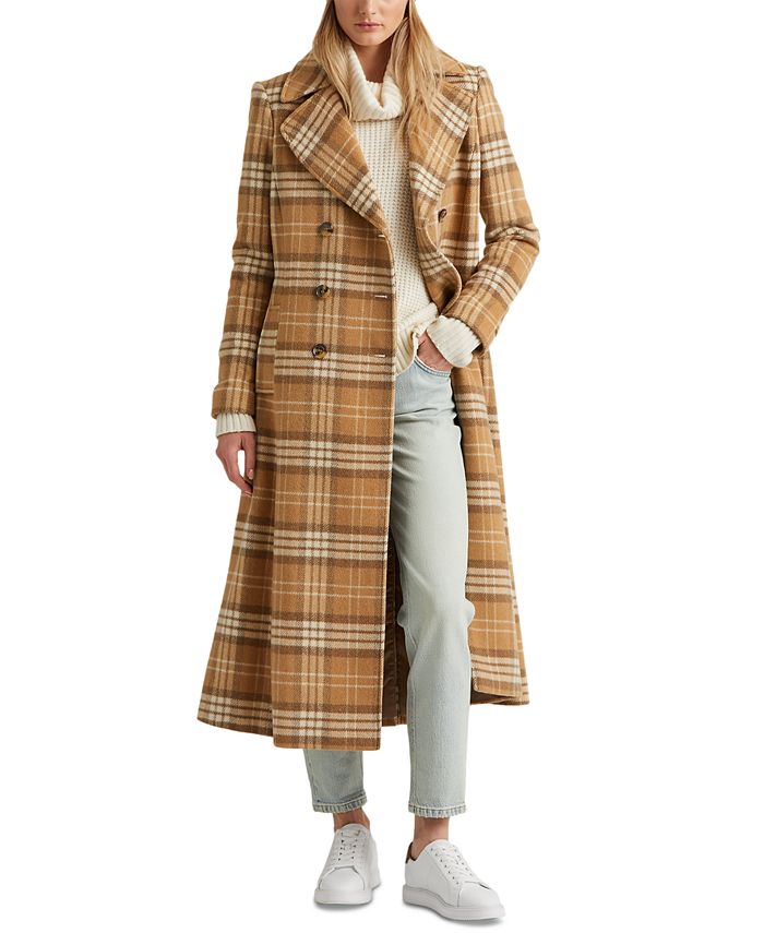 Lauren Ralph Lauren Plaid Double-Breasted Maxi Coat & Reviews - Coats &  Jackets - Women - Macy's