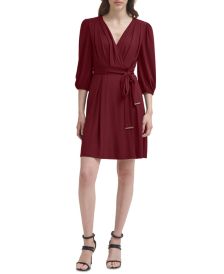 Belted Faux-Wrap Dress