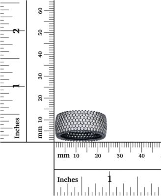 White Cubic Zirconia Micropave Multi Row Eternity Band in 14K Rose, 14K Yellow, Black or Rhodium Plated Sterling Silver