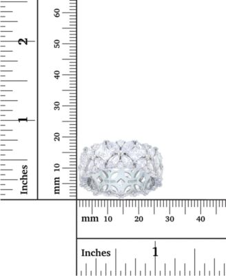 Multi Cut Cubic Zirconia Eternity Band in Rhodium Plated Sterling Silver