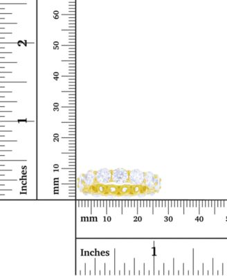 White Cubic Zirconia Eternity Band in 14k Yellow Gold Plated Sterling Silver