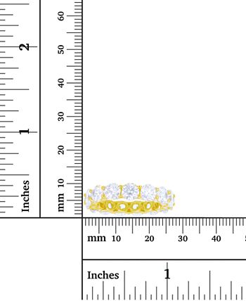Macy's - White Cubic Zirconia Eternity Band in 14k Yellow Gold Plated Sterling Silver