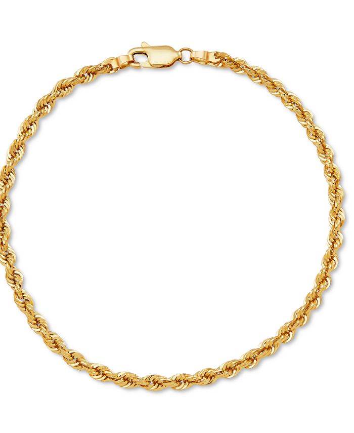 Rope Link Chain Bracelet in 14K Gold - Yellow Gold