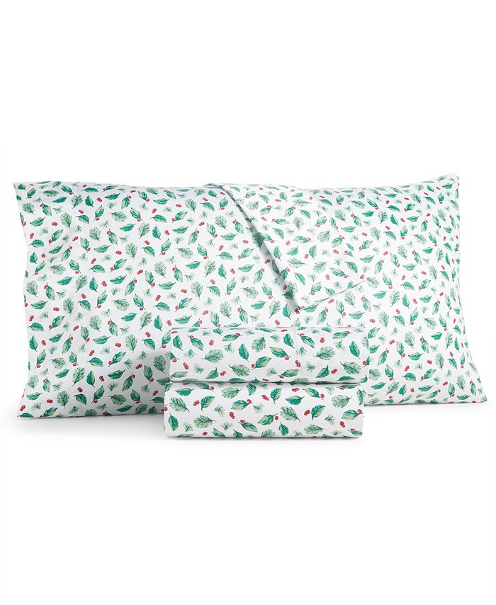 Charter Club Holiday Cotton 4Pc. Queen Sheet Set, Created for Macy's & Reviews Sheets