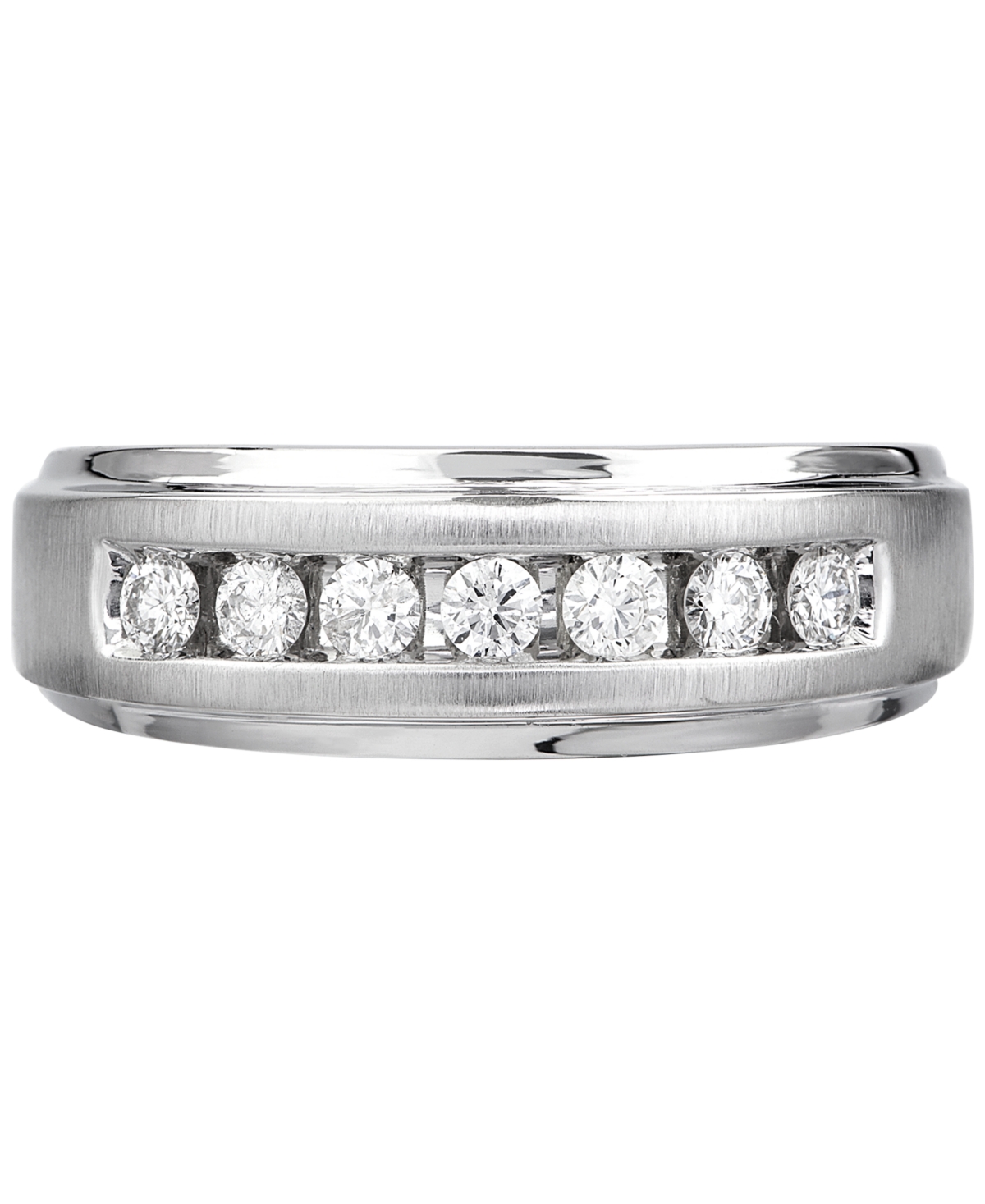 Men's Diamond 7-Stone Wedding Band (1/2 ct. t.w.) in 10k Gold &- White Gold