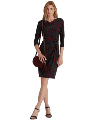 Lauren Ralph Lauren Paisley Twisted-Knot Jersey Dress - Macy's