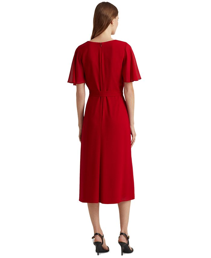 Lauren Ralph Lauren Georgette Flutter Sleeve Dress Macys