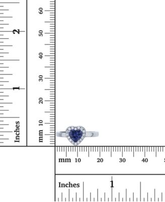 Red, Green or Purple Heart Cubic Zirconia Halo Ring in Rhodium Plated Sterling Silver