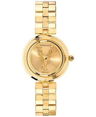 Versace - Women's Virtus Infinity Swiss Gold-Tone Stainless Steel Bracelet Watch 34mm