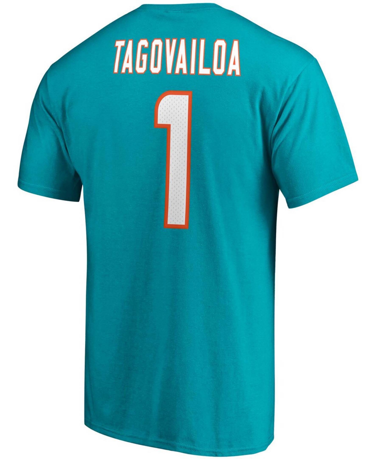 Men's Tua TagovailoaMiami Dolphins Player Icon Name and Number T-shirt - Aqua