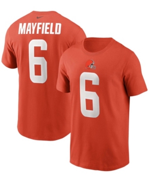 Nike Men's Baker Mayfield Orange Cleveland Browns Name And Number T-shirt