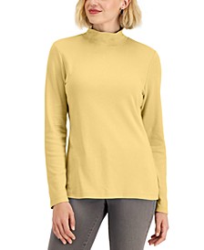 Petite Solid Mock-Neck Top, Created for Macy's