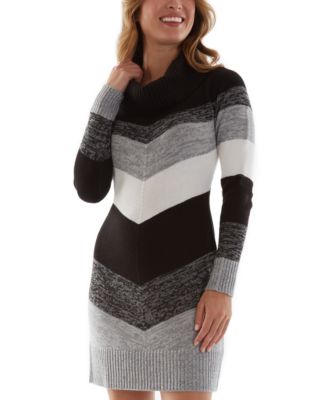 BCX Juniors' Colorblocked Drop-Waist Sweater Dress Green Size Medium