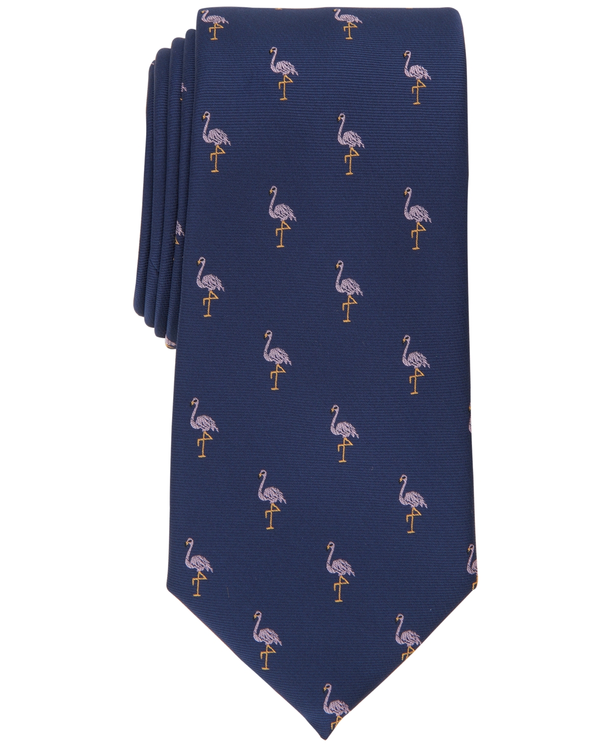 Men's Classic Flamingo Conversational Tie, Created for Macy's - Navy