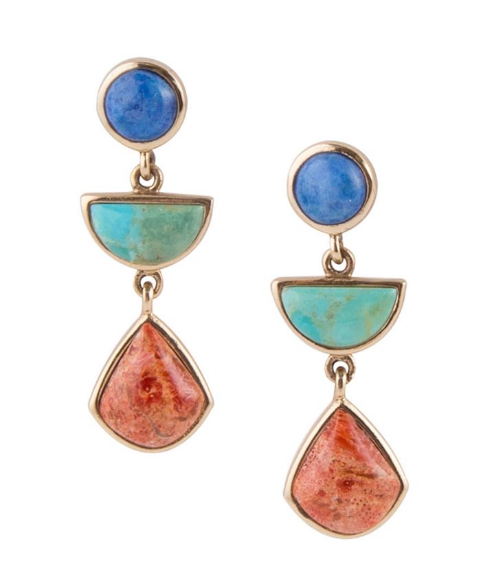 Barse Bronco Multi Stone Linear Earrings - Macy's