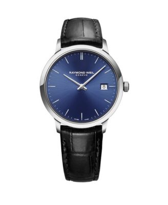 Raymond Weil - Men's Swiss Toccata Black Leather Strap Watch 39mm