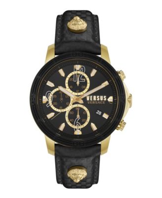 驚きの価格が実現！ Versus Versace Versus by Versace Men's Bicocca Black Leather 時計