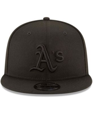 Oakland Athletics Black on Black 9FIFTY Team Snapback Adjustable Cap