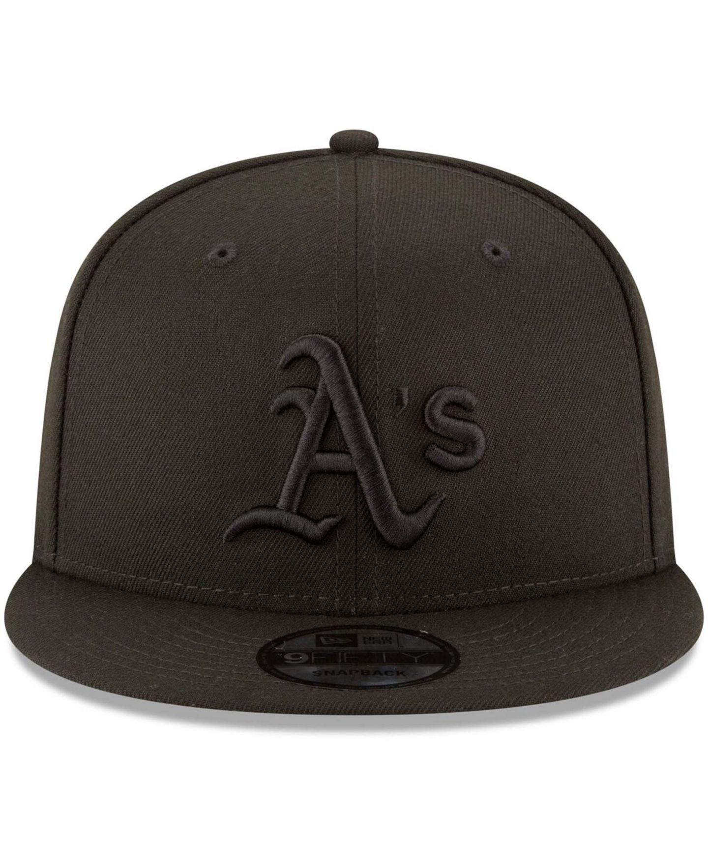 Женская кепка New Era Oakland Athletics Black on Black 9FIFTY Team Snapback Adjustable — фото 2