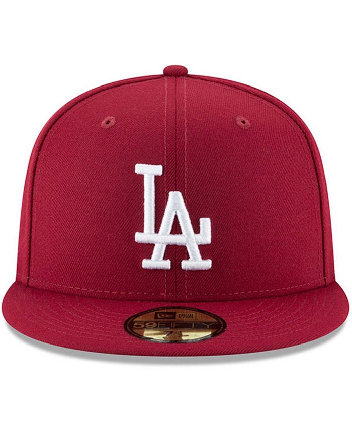 New Era Men's Crimson Los Angeles Dodgers Fashion Color Basic 59FIFTY ...