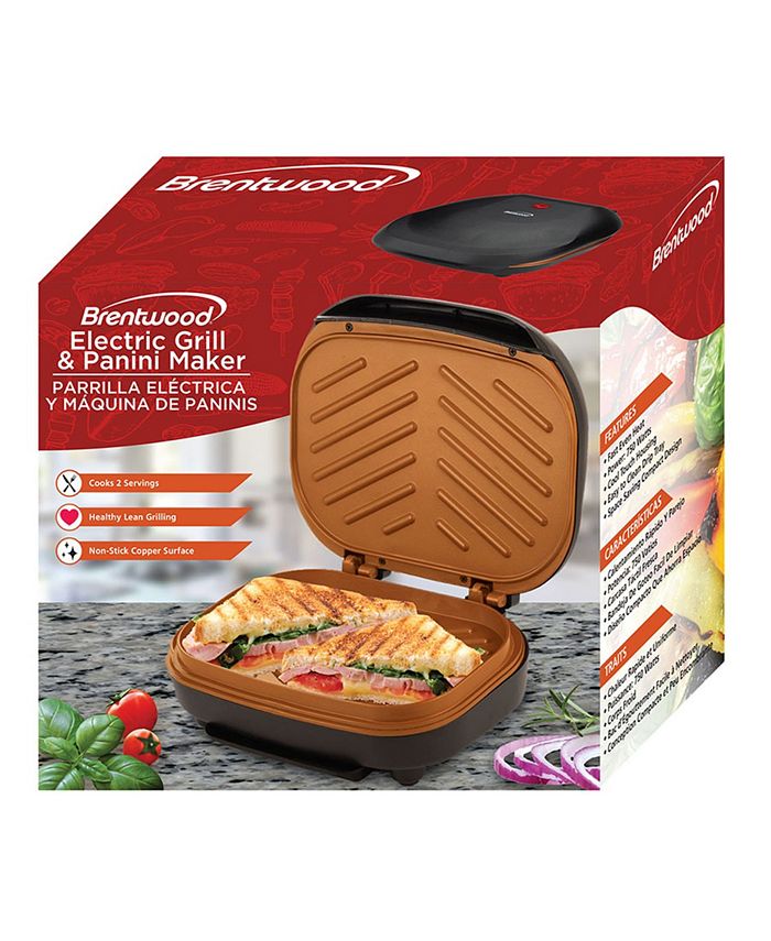 Brentwood Appliances Non-Stick 750W Indoor Electric Copper Grill and ...