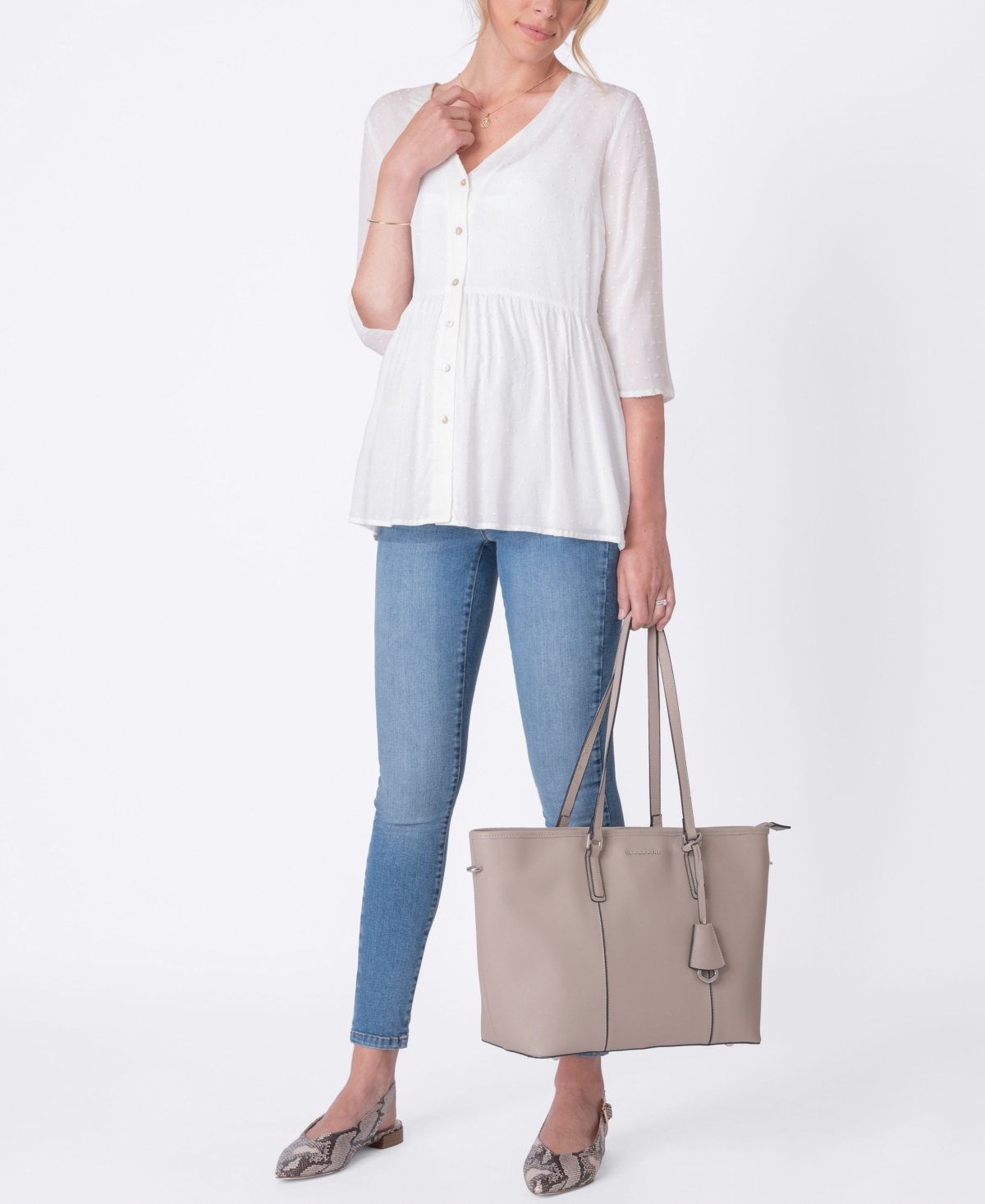 SERAPHINE WOMEN'S MATERNITY CONFETTI FLECK WOVEN BLOUSE 